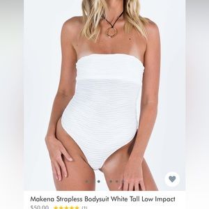 Brand new strapless textured white body suit from princess Polly
